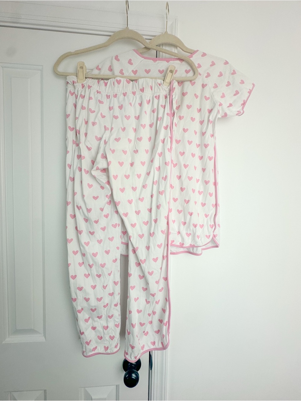LAKE maternity pajamas XS light pink hearts - Picture 5 of 5